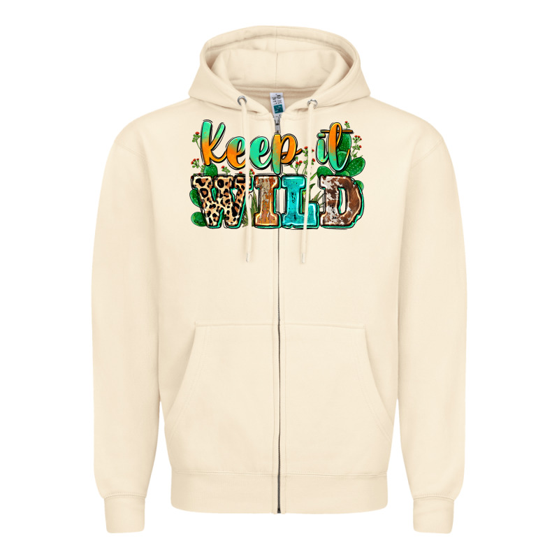 Keep It Wild Zipper Hoodie by Zillion Design Studio | Teevron