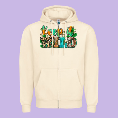 Keep It Wild Zipper Hoodie Designed By Zillion Design Studio