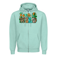 Seafoam keep it wild Zipper Hoodie - Zillion Design Studio