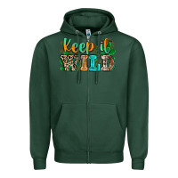 Sports Green keep it wild Zipper Hoodie - Zillion Design Studio