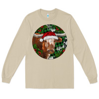 Mushroom Longhorn Cow Christmas Long Sleeve Tee - RanaPortraitStore