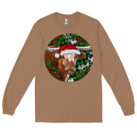 Toasted Coconut Longhorn Cow Christmas Long Sleeve Tee - RanaPortraitStore