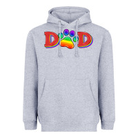Heather Grey lgbtq dad and paw Heavyweight Hoodie - HRA Design Shop