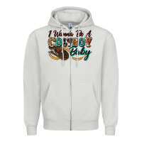 Dove Grey i wanna be a cowboy baby Zipper Hoodie - Zillion Design Studio