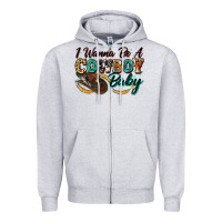 Heather Grey i wanna be a cowboy baby Zipper Hoodie - Zillion Design Studio
