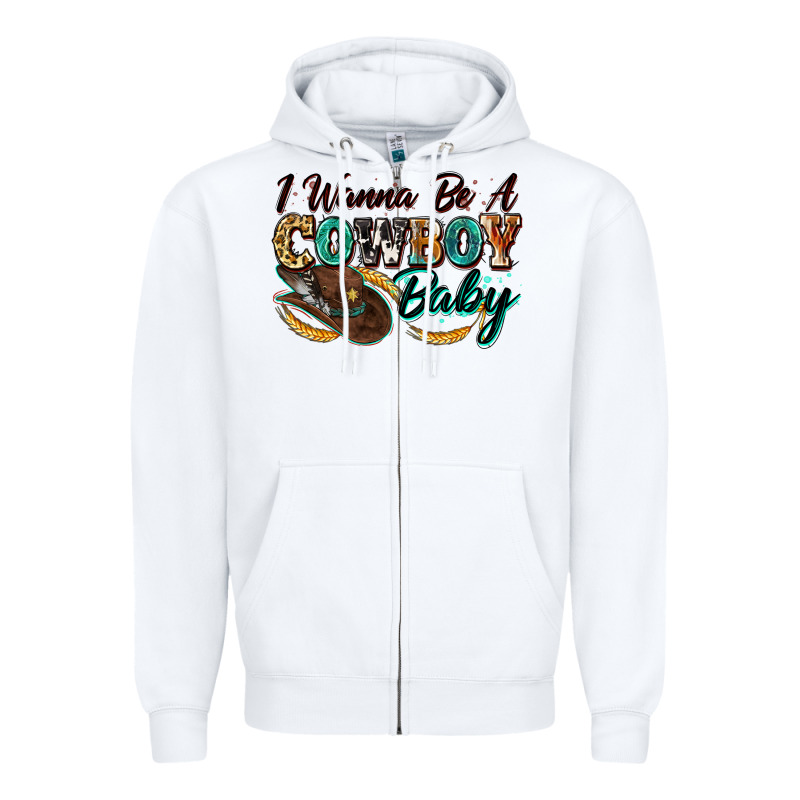 I Wanna Be A Cowboy Baby Zipper Hoodie by Zillion Design Studio | Teevron