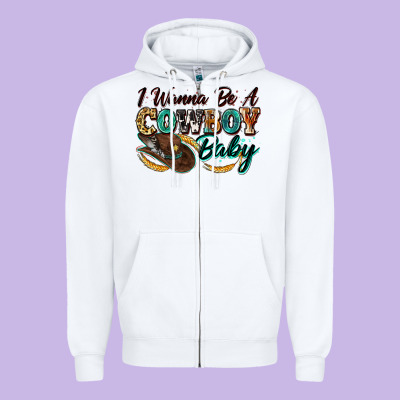 I Wanna Be A Cowboy Baby Zipper Hoodie Designed By Zillion Design Studio