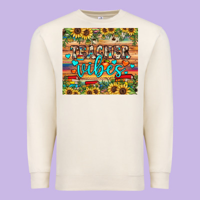 Teacher Vibes Premium Sweatshirt Designed By Jahusdesignshop