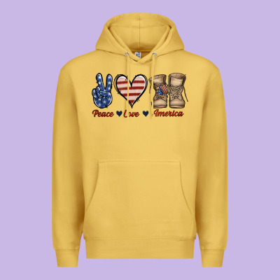 Peace Love America Premium Hoodie Designed By Jasminsmagicworld