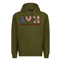 Army Green Peace Love America Premium Hoodie - Jasminsmagicworld