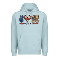 Blue Mist Peace Love America Premium Hoodie - Jasminsmagicworld