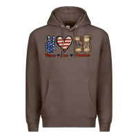 Coffee Peace Love America Premium Hoodie - Jasminsmagicworld
