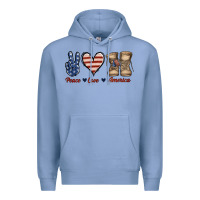 Colony Blue Peace Love America Premium Hoodie - Jasminsmagicworld