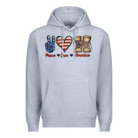 Heather Grey Peace Love America Premium Hoodie - Jasminsmagicworld