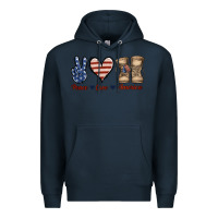 Navy Peace Love America Premium Hoodie - Jasminsmagicworld