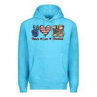 Ocean Blue Peace Love America Premium Hoodie - Jasminsmagicworld