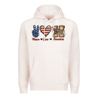 Pale Pink Peace Love America Premium Hoodie - Jasminsmagicworld