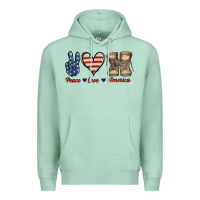 Seafoam Peace Love America Premium Hoodie - Jasminsmagicworld