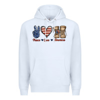 White Peace Love America Premium Hoodie - Jasminsmagicworld