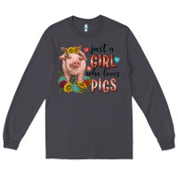 Smoke western just girl who loves pigs Long Sleeve Tee - texasbilliewilder