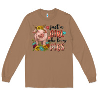 Toasted Coconut western just girl who loves pigs Long Sleeve Tee - texasbilliewilder