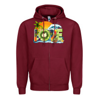 Burgundy love kiwi summer Zipper Hoodie - texasbilliewilder