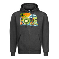 Charcoal Heather love kiwi summer Zipper Hoodie - texasbilliewilder