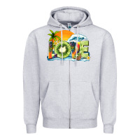 Heather Grey love kiwi summer Zipper Hoodie - texasbilliewilder