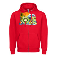 Red love kiwi summer Zipper Hoodie - texasbilliewilder