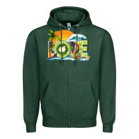 Sports Green love kiwi summer Zipper Hoodie - texasbilliewilder