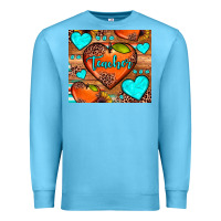 Ocean Blue teacher hearts Premium Sweatshirt - JahusDesignShop