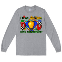 Heather Grey im an autism dad whats your superpower Long Sleeve Tee - Zillion Design Studio