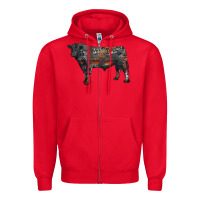 Red black angus bull with western patterns Zipper Hoodie - RanaPortraitStore