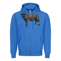 True Royal black angus bull with western patterns Zipper Hoodie - RanaPortraitStore