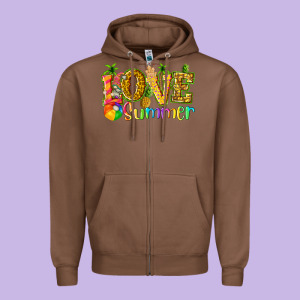 Love Summer With Pineapple Zipper Hoodie Designed By Texasbilliewilder
