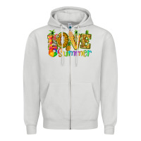 Dove Grey love summer with pineapple Zipper Hoodie - texasbilliewilder