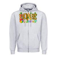 Heather Grey love summer with pineapple Zipper Hoodie - texasbilliewilder