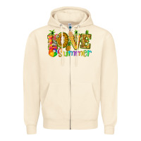 Sandshell love summer with pineapple Zipper Hoodie - texasbilliewilder