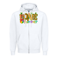 White love summer with pineapple Zipper Hoodie - texasbilliewilder