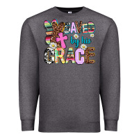 Charcoal Heather saved by his grace Premium Sweatshirt - AdoDesignShop