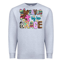 Heather Grey saved by his grace Premium Sweatshirt - AdoDesignShop