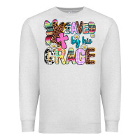 Oatmeal Heather saved by his grace Premium Sweatshirt - AdoDesignShop