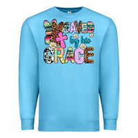 Ocean Blue saved by his grace Premium Sweatshirt - AdoDesignShop