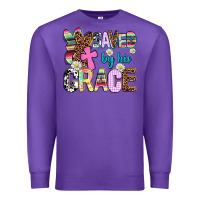 Purple saved by his grace Premium Sweatshirt - AdoDesignShop