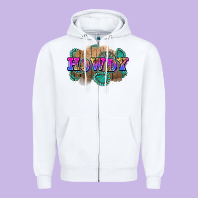 Howdy Zipper Hoodie Designed By Zillion Design Studio