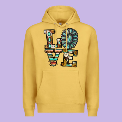 Turquoise Love Premium Hoodie Designed By Jasminsmagicworld