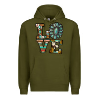 Army Green Turquoise Love Premium Hoodie - Jasminsmagicworld