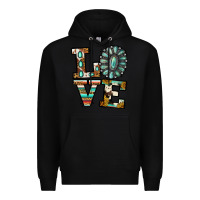 Black Turquoise Love Premium Hoodie - Jasminsmagicworld