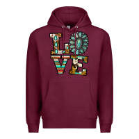 Burgundy Turquoise Love Premium Hoodie - Jasminsmagicworld