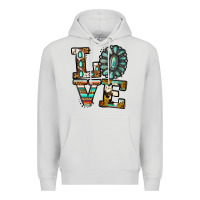 Dove Grey Turquoise Love Premium Hoodie - Jasminsmagicworld